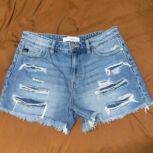 KanCan Light Blue Ripped Jean Shorts